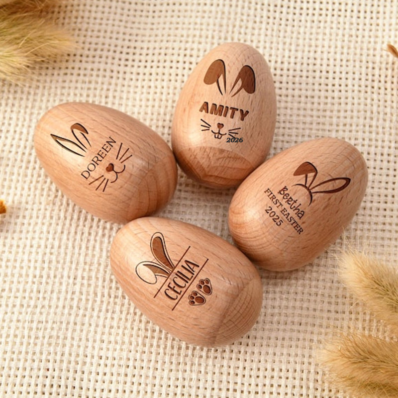 Personalized wooden musical egg, Musical Wooden Easter Egg Shakers