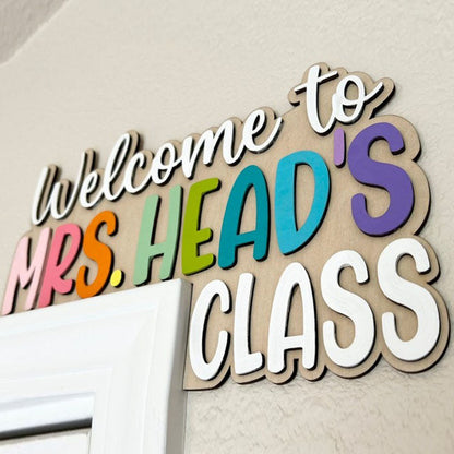 Custom Teacher Gift, Personalized Name Doorframe Corner Sign
