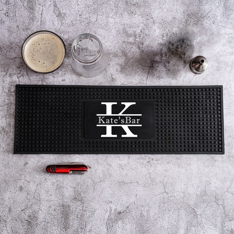Bar Mat, Personalized Home Bar Coffee Bartender Mat Present