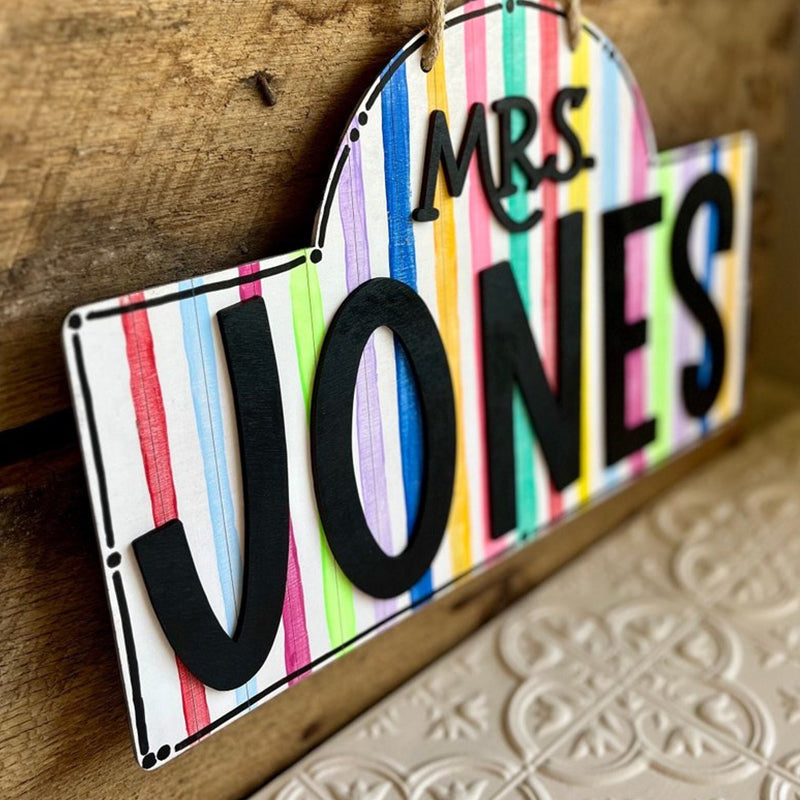 Personalized Teacher Door or Wall Sign, Classroom Sign, 3D or Print Teacher Name Sign