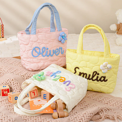Personalized Quilted Nylon Tote Handbag,Kids Name bag,Custom Children's Gift