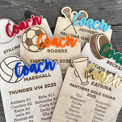 End of Season Coaches Gift, Personalized Coaches Plaque