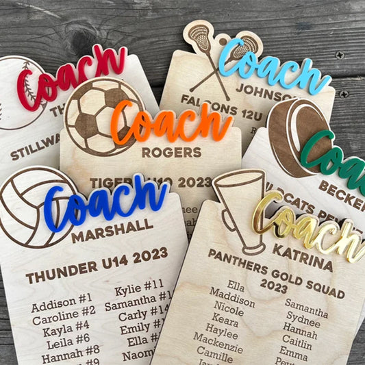 End of Season Coaches Gift, Personalized Coaches Plaque