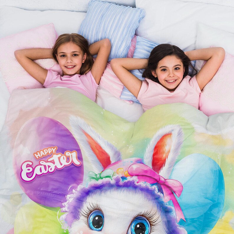 Custom Kids Blanket, Kids Name Blanket, Personalized Baby Easter Blanket