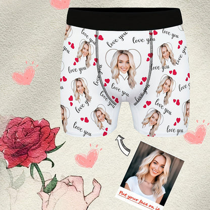 Custom Photo Print Boxer Briefs, High-Elastic Polyester