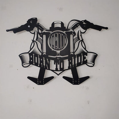 Custom Metal Motorcycle & Helmet Holder, Harley Davidson Gift