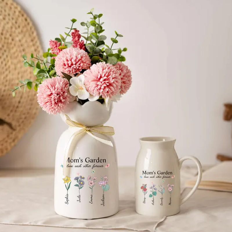 Personalized Grandma's Garden Flower Vase