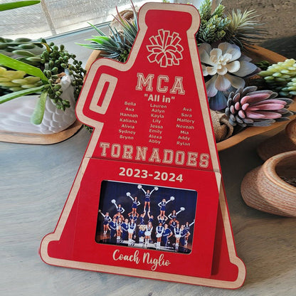 CHEERLEADING COACH GIFT + Personalized Cheerleader Coach Plaque Photo Frame