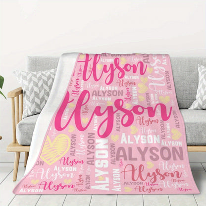 Custom Name Blanket for Boys & Girls - Soft Flannel Personalized Throw