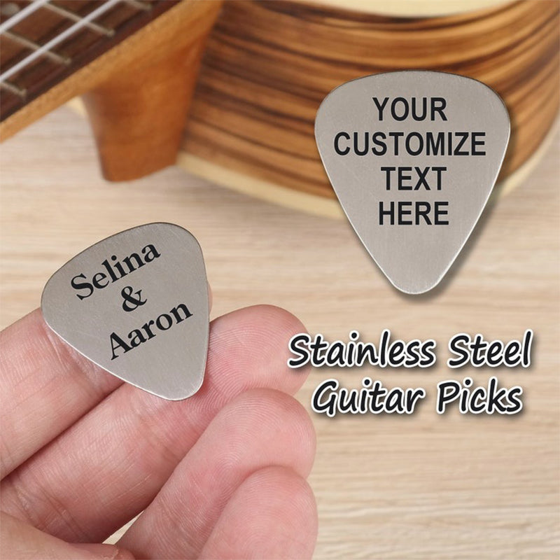 Personalized Metal Guitar Capo, Guitar Pick, Custom Message