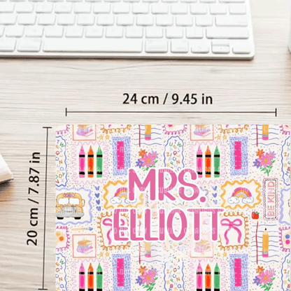 Personalized Teacher Mouse Pad, Classroom Decor Desk, Teacher Appreciation Gift