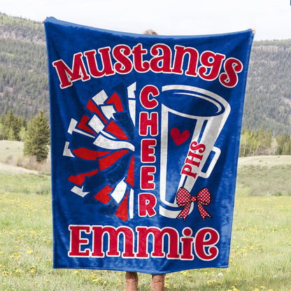 Custom Pearce Mustang Cheer Blanket for PHS Cheerleaders and Their Supporters