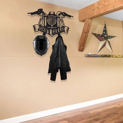 Custom Metal Motorcycle & Helmet Holder, Harley Davidson Gift