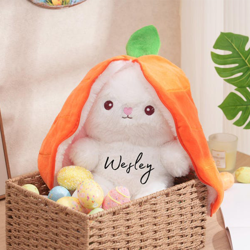 Reversible Bunny Plush Toy Easter Gift for Kids