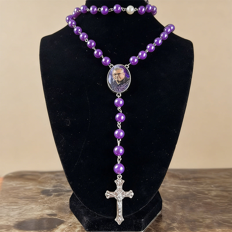 Personalized Photo Rosary Necklace,Custom Cross Pendant Necklace