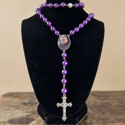 Personalized Photo Rosary Necklace,Custom Cross Pendant Necklace