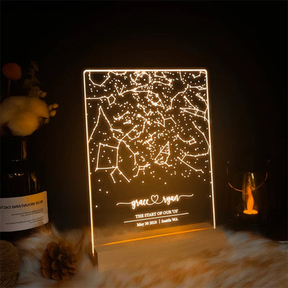 Custom star map by date, Engagement star light