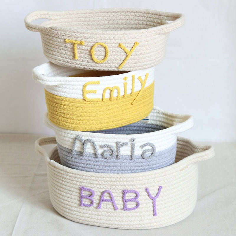 Cotton Woven Rope Personalized Baskets Customized Baby Shower Gift