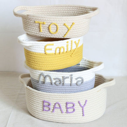 Cotton Woven Rope Personalized Baskets Customized Baby Shower Gift
