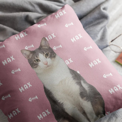 Personalized Cute Paw Pet Photo Throw Pillow Cover