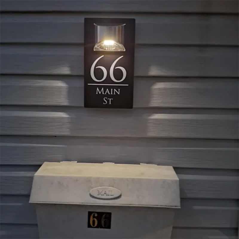 House Sign With Solar Light Door Number