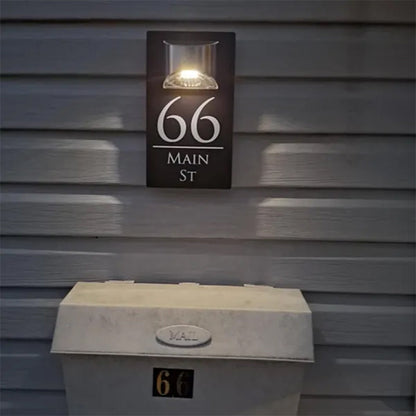 House Sign With Solar Light Door Number