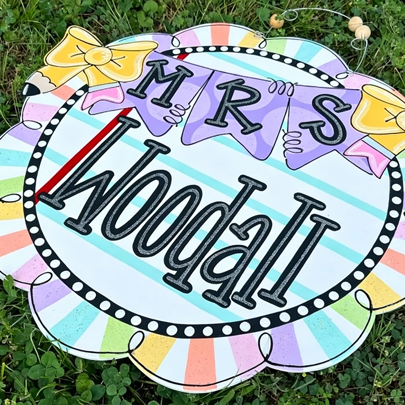 Personalized Teacher Door Hanger, Whimsical Classroom Decor