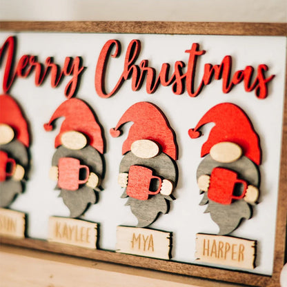 Merry Christmas Gnome Family Sign - Gnome Family Decor