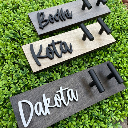 Custom Dog Leash Holder - Wood Leash Holder