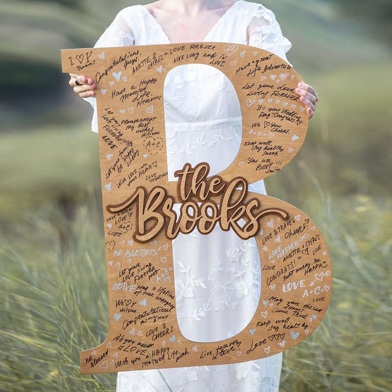 Guest Book Alternative Wedding Family Name Sign Tropical Wedding