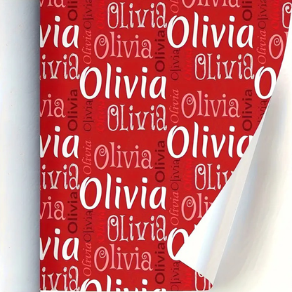 Customizable Name & Text Gift Wrap Paper
