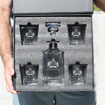 Man Birthday Gift for Him - Custom Decanter Set
