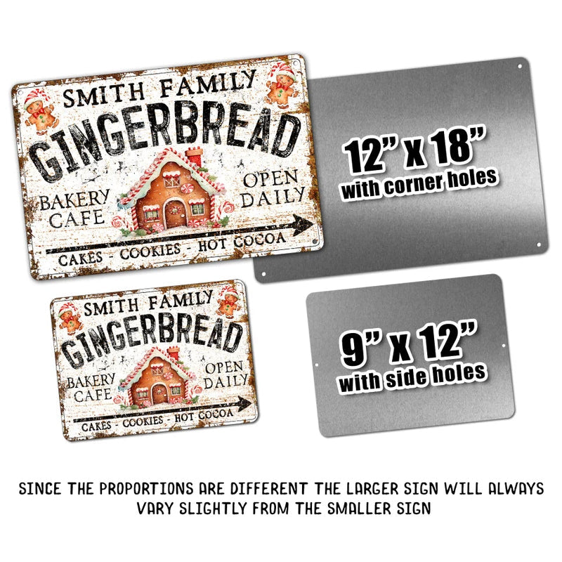 Custom Name Gingerbread Bakery Metal Sign