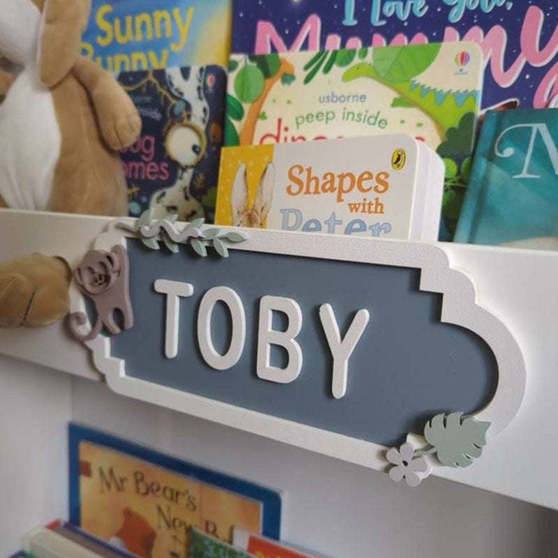 Personalised Street Sign Name Plaque - Monkey Design - Bedroom Door Name Plate
