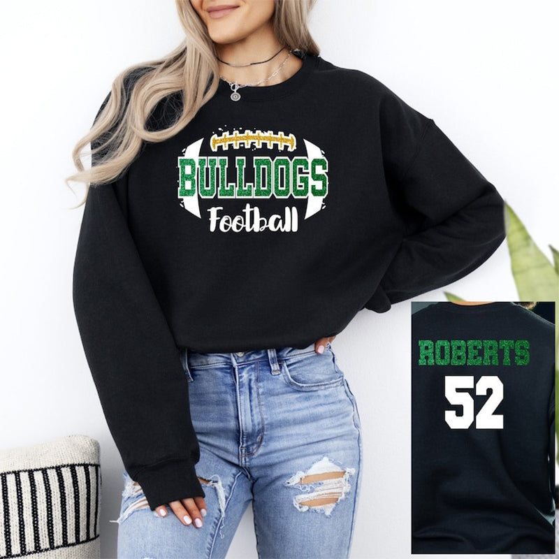 Custom Glitter Football Mascot Sweatshirt, Personalized Football Team Sweatshirt