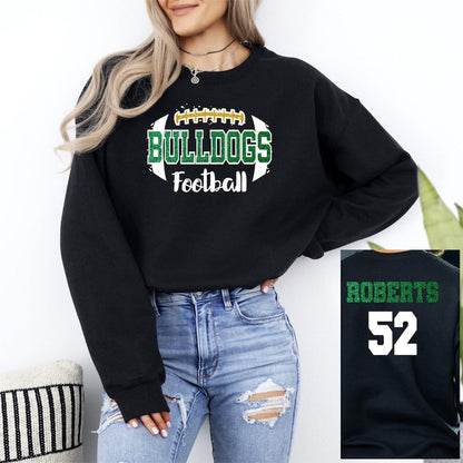 Custom Glitter Football Mascot Sweatshirt, Personalized Football Team Sweatshirt