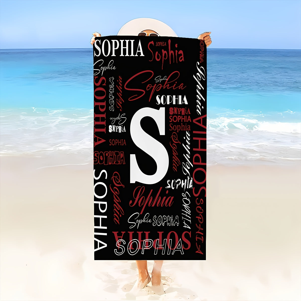 Customized Beach Towel, Fashionable Personalized Beach Blanket with Name