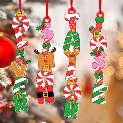 Personalized Kids Name Letter Ornament: Acrylic Christmas
