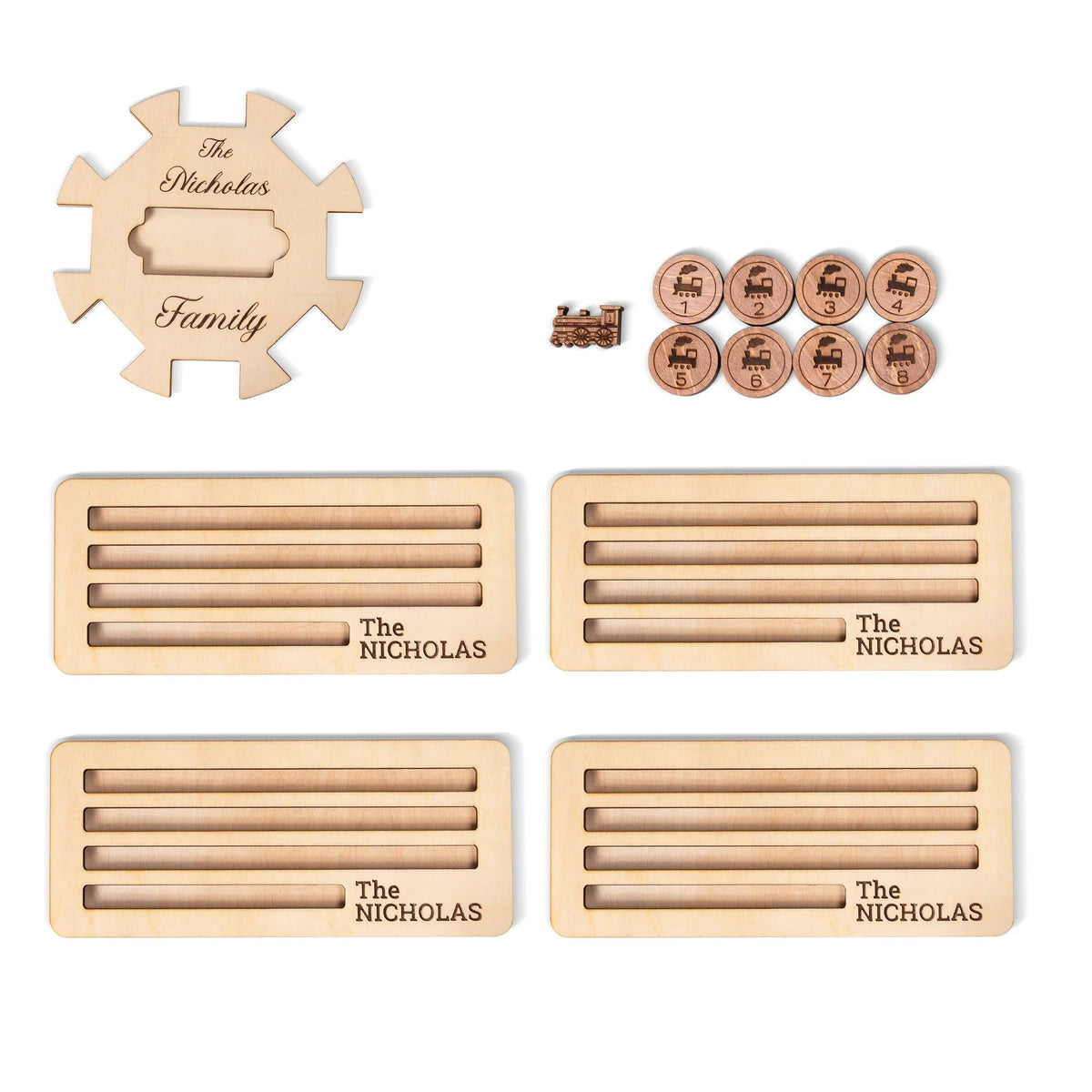 Custom Wooden Mexican Train Domino Hub & Holder