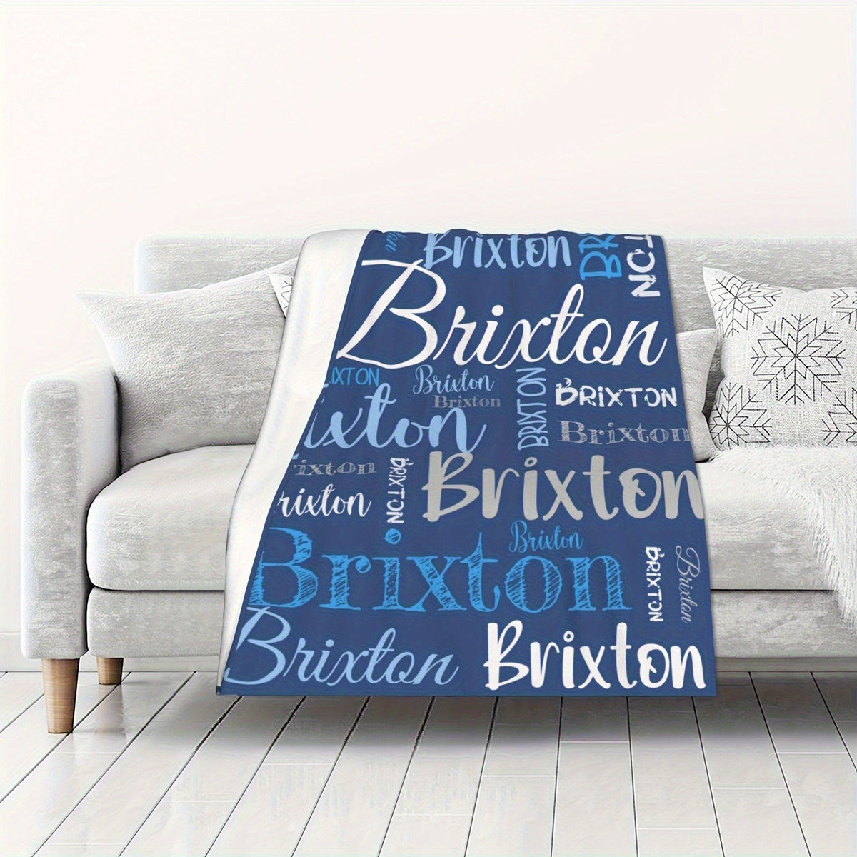 Personalized,Blankets  Soft & Cozy, All-Season Vintage Print in Pink & Black with White Text