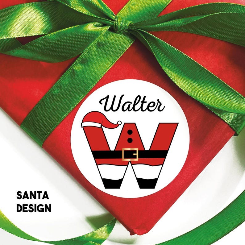 Personalized Christmas Name Tags, Kids Xmas Lights Gift Tags