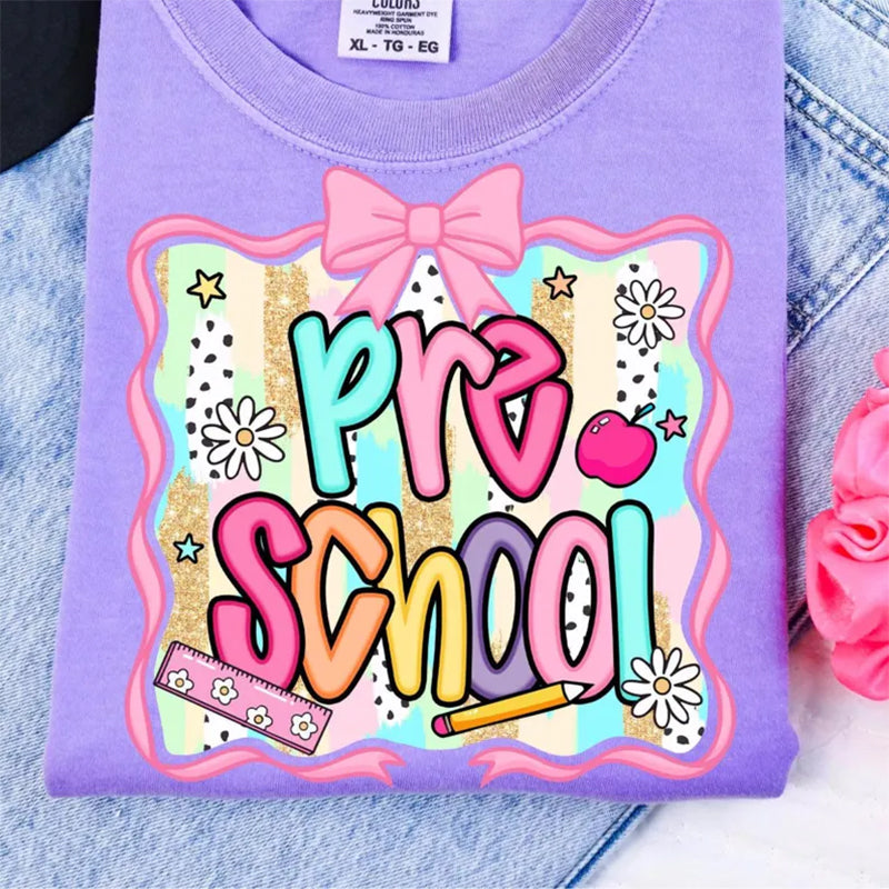 Preppy Pre-K Shirt Back To School Shirt, Personalized Hello Pre-k Tee