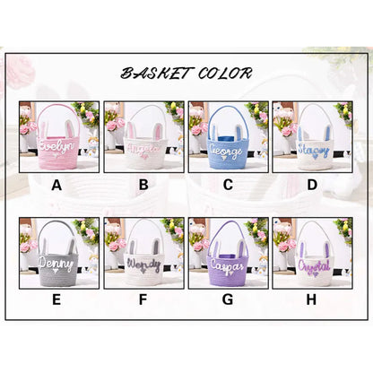 Personalized Easter Bunny Basket, Custom Name Baby Basket