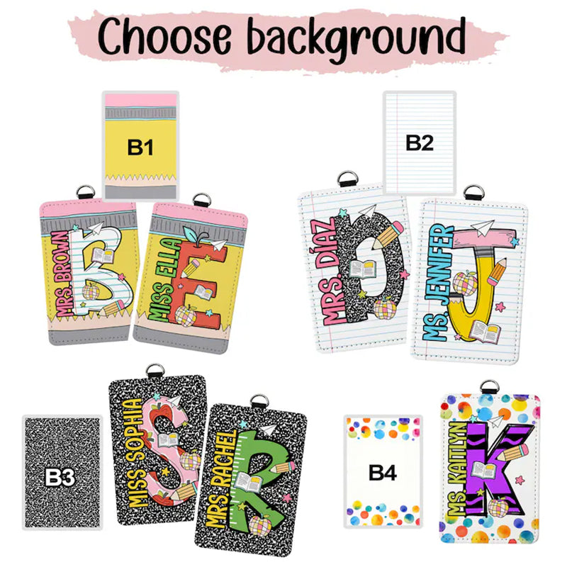 Custom Teacher ID Badge Holder, Teacher Gifts