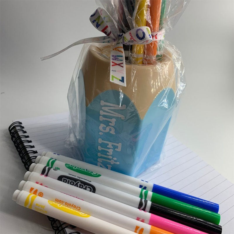 Personalized pencil holder for desk decor for classroom teacher