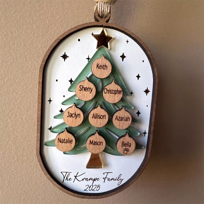 Personalized Family Tree Ornament, Personalized Grandparent Ornament