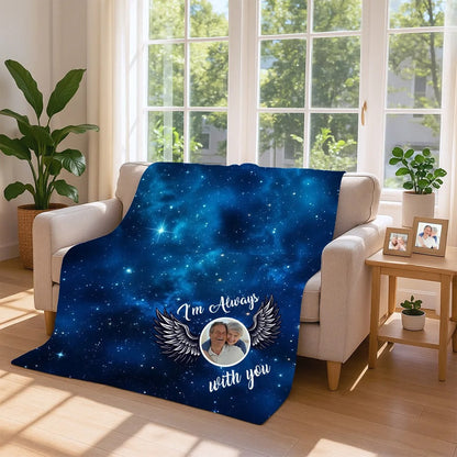 Personalized Starry Sky Angel Wing Photo Blanket