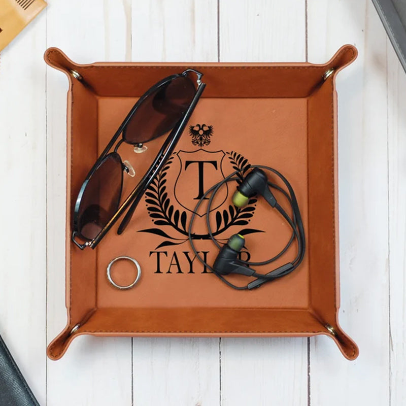 Valet Tray, Leather Valet Tray, Mens Valet Tray, Personalized Valet Tray