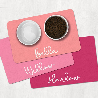 Personalized Pet Food Placemat | Custom Name Dog & Cat Feeding Mat