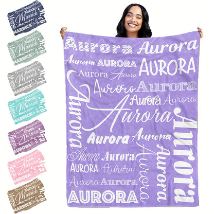 Soft Personalized Flannel Blanket | Custom with Name